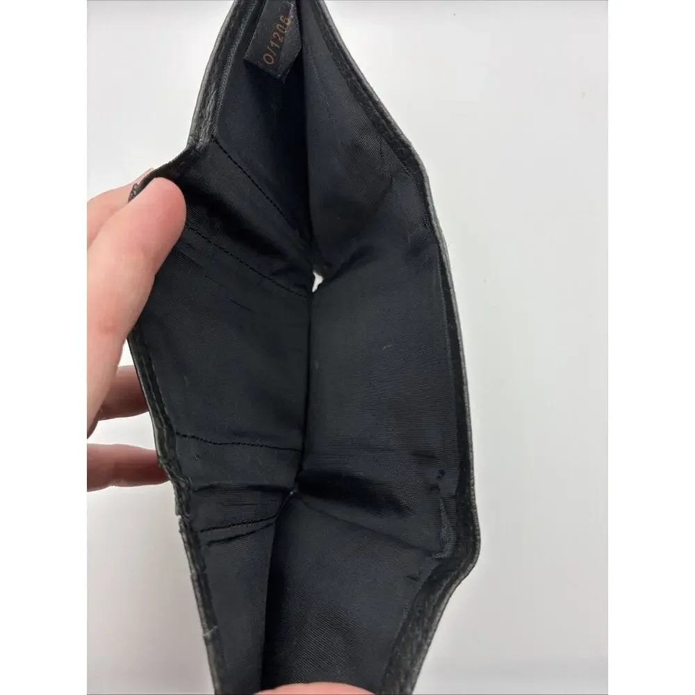 Men’s Black Vintage Embroidered Western Cowboy Pleather Wallet Made In 11/05